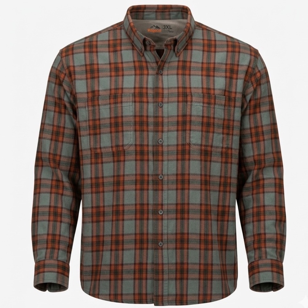Ridgecut Mens 3XL Heavy Flannel Shirt Plaid Long Sleeve Gopcore Utiity Western